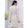 thumbnail image 2 of Women's Lapel Pea Trench Coat Long Jacket Open Front Belted Overcoat with Belt, 2 of 4