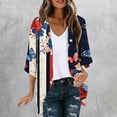 thumbnail image 2 of Frostluinai Kimonos for Women Lightweight Summer Cardigan Casual Loose Beach Swim Cover Up 3/4 Sleeve Open Front Chiffon Cardigans, 2 of 6