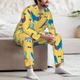thumbnail image 5 of Mens Pajamas Set, Funny Cute Shark Whale Seahorse Button-Down Pajamas for Men Long Sleeve Mens Sleepwear Lounge Pjs Set, 5 of 5