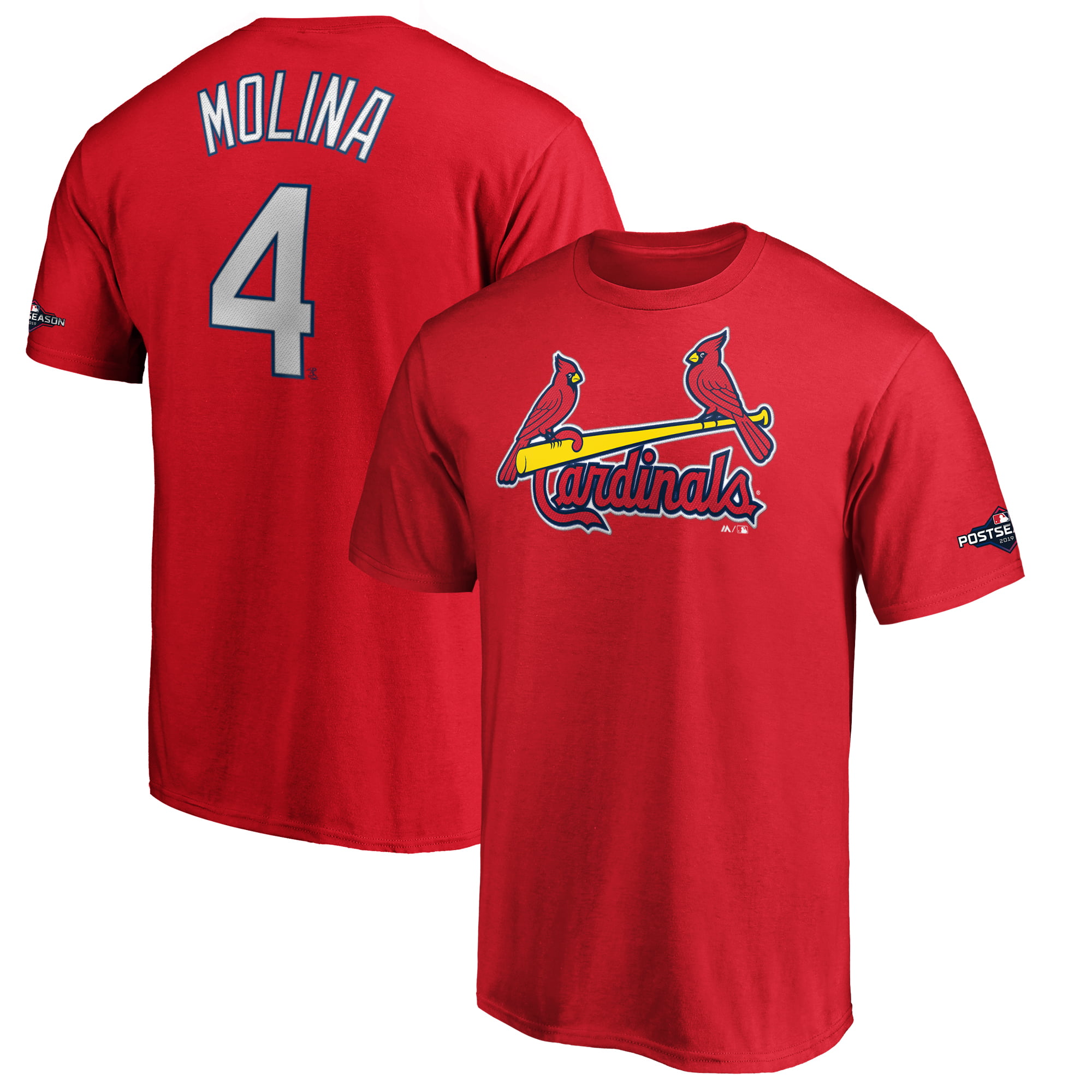 Yadier Molina St. Louis Cardinals Majestic 2019 Postseason Name & Number T-Shirt - Red - Walmart ...