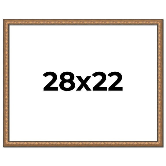28x22 Frame Gold Real Wood Picture Frame Width 1.25 inches | Interior Frame Depth 0.5 inches |