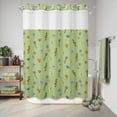 thumbnail image 6 of No Hook Shower Curtain, Spring Flowers Shower Curtains for Bathroom with See Through Top Window, Pink Yellow Wildflowers Country Plants Green Waterproof & Washable Bath Curtain Extra Long 72"x84", 6 of 9