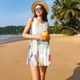 thumbnail image 3 of Balery Happy Easter Vestidos de verano para mujer con estampado: vestido holgado sin mangas, vestido playero informal y cómodo para días calurosos., 3 of 7