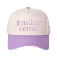 thumbnail image 6 of Gothic font I COULD BE A MEANER Letter Embroidered Color Block Trucker Hat Unisex Adjustable Cotton Breathable Fashion Cap for Travel Daily Wear, 6 of 11