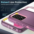 thumbnail image 3 of Compatible for A53 5G Case: Samsung A53 5G Case with 2 PCS Tempered Glass Screen Protectors, 3 in 1 Full Body Shockproof Rubber Dustproof Rugged Protection Phone Case for A 53 5G, Wine Red/Pink, 3 of 15