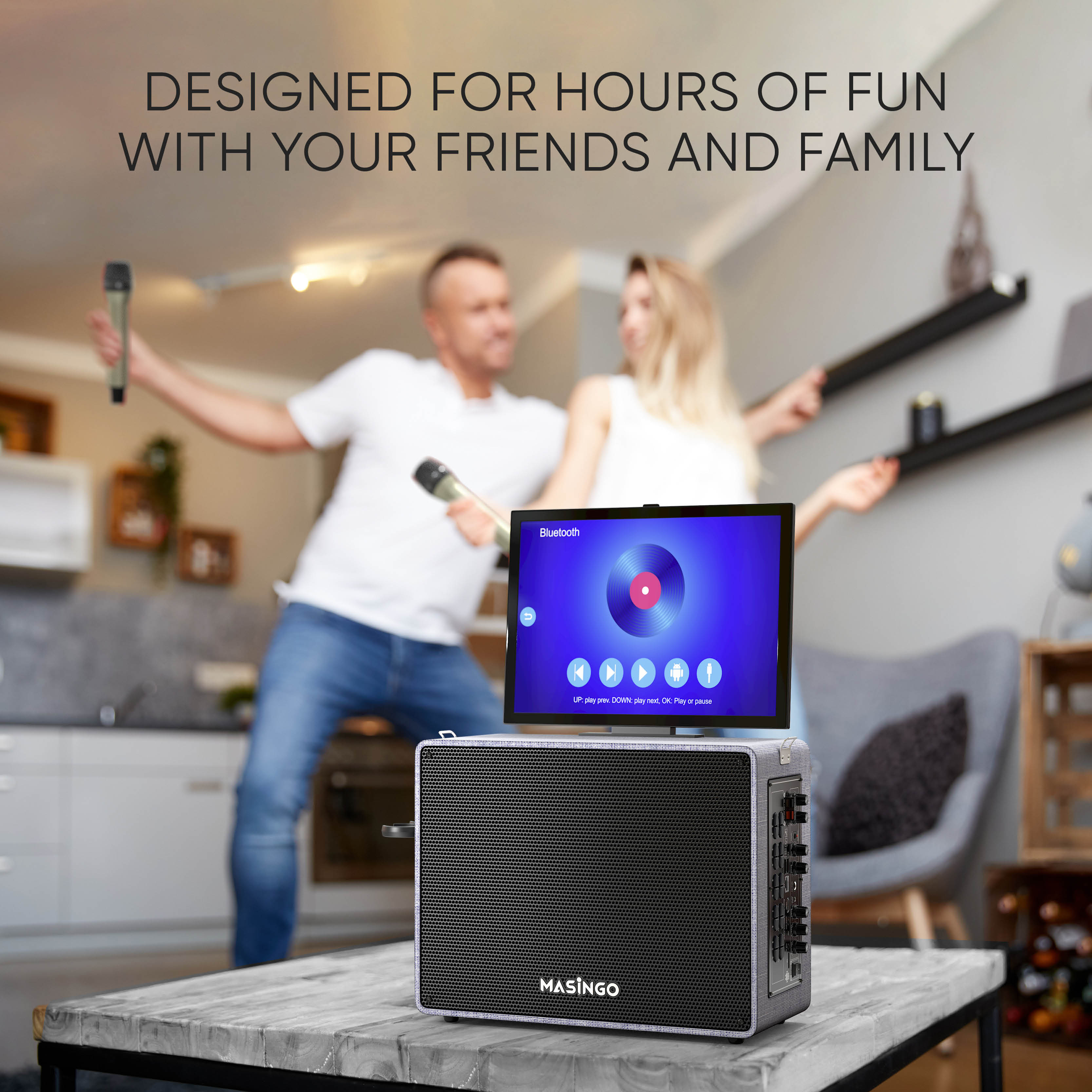 【するご】 MASINGO 2023 Professional Karaoke Machine with Lyrics Display