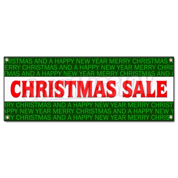 SignMission B-Christmas Sale 18 x 48 in. Christmas Sale Banner Sign
