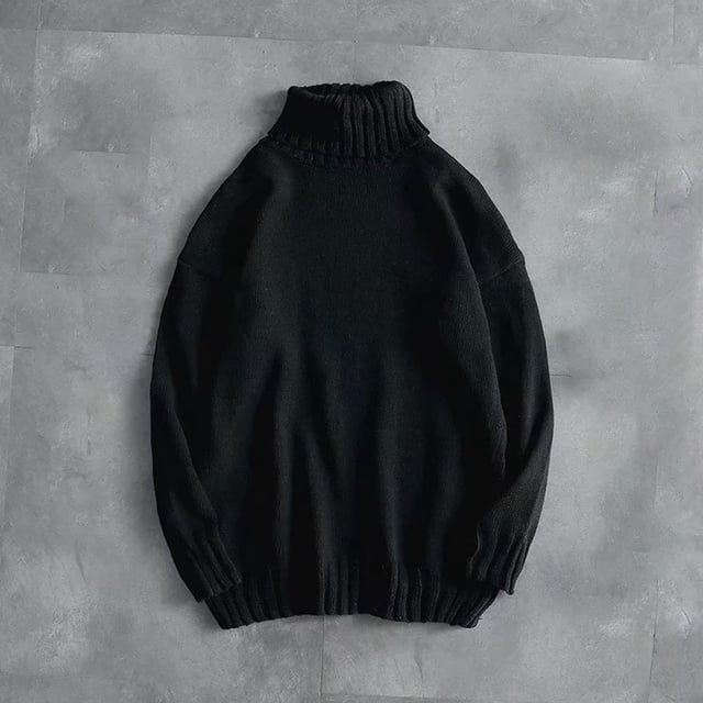 AherBiu Mens Sweater Long Sleeve Turtleneck Lightweight Pullover Fall Winter Fashion Solid Color Casual Comfy Soft Sweaters