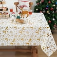 thumbnail image 5 of Christmas Tablecloth 60×120 Inch, Gold Snowflake Christmas Table Cloth for Winter, Elk Christmas Tablecloths, Waterproof Xmas Table Cover for Table, Kitchen, Dining, Holiday, Rectangle, 5 of 5