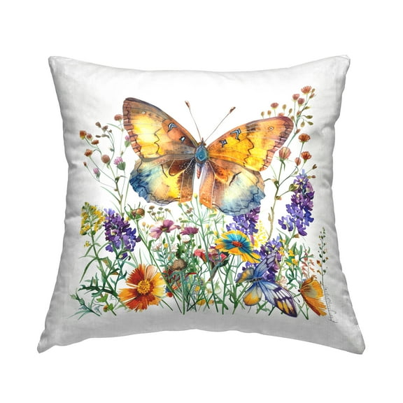 Stupell Industries Mixed Butterfly Garden Decorative Printed Throw Pillow Design by LSR Design Studio.