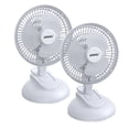 thumbnail image 2 of Shinic 2 Pack 6'' Clip on Desk Fan with Clamp, Adjustable Tilt, Quiet Portable Clip Fan for Home Office Car Stroller Workshops, White, 2 of 9