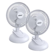 Shinic 2 Pack 6'' Clip on Desk Fan with Clamp, Adjustable Tilt, Quiet Portable Clip Fan for Home Office Car Stroller Workshops, White