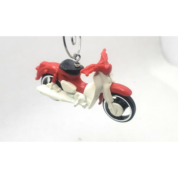 Christmas Ornament Xmas for Honda Super Cub Moped Motorcycle Red White