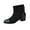 Black, variant on Womens Ankle Boots Chunky Mid Heel Round Toe Booties Back Zipper Winter Dress Shoes Coffee 7.5(40)