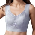 thumbnail image 4 of Gyexs Comfort Wireless Bra for Women Full Coverage Supportive Lift Large Bust Thin Strap Design Seamless Bras for Women, Blue, Size L, 4 of 4