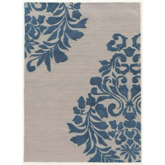 Riverbay Furniture 1'10" x 2'10" Hand Tufted Rug in Gray and Blue