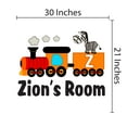 thumbnail image 3 of ALPHABET - Adhesive Vinyl Multicolored Letter Z Alphabet Décor Animal Train Zebra Horse Design Easy To Apply Kids Bedroom Wall Decal Sticker - Home Art Customized Name Wall Decoration 30" x 21", 3 of 3