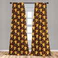 thumbnail image 4 of Ambesonne Orange Cat Curtains, Cartoon Lions with Bees, Pair of 28"x63", Vermilion Dark Cocoa, 4 of 4