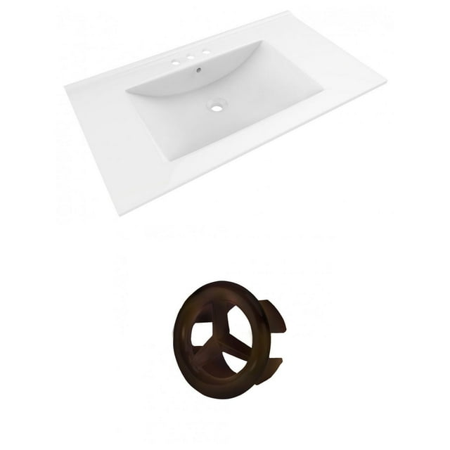 American Imaginations 25-in. W 3H8-in. Ceramic Top Set In White Color - Overflow Drain Incl. AI-20881