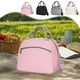 thumbnail image 1 of Bolsa de almuerzo aislada | Bolso de mano de poliéster impermeable a prueba de aceite de gran capacidad | Transporte al hombro a prueba de fugas | 10,2 x 5,6 x 8,3 pulgadas | Beige Gris Negro Rosa, 1 of 7