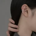 thumbnail image 4 of K-KED 925 Sterling Silver Clip On Ear Cuff Unisex Non Piercing Earrings Crystal Star, 4 of 6