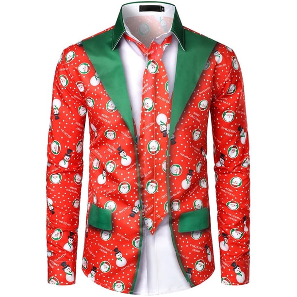 Camiseta navideña, camisa de manga larga con botones, árbol de Navidad, patrón HD, suave y cómoda, nueva camiseta musculosa para hombre, XS-6XL, 2023