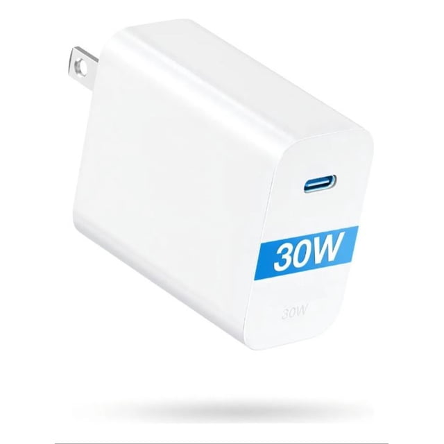 Cubo Cargador GaN De 30w Color Blanco Compatible con Iphone