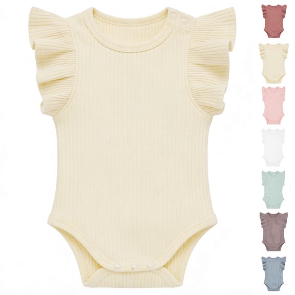 XINXIAOO Clothes for Boys Girls Soft Sleeveless Bodysuits Romper Cute Baby Girl Outfit Toddler Bodysuit 0-3 Months