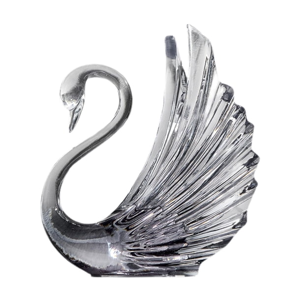Estatua de cisne figurita de pájaro figura de cumpleaños pastel de regalo topper resina escultura de ganso para el estante de la sala de estar Gris 15x18x23cm