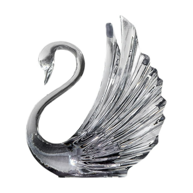 Centro de mesa de topper de la estatua de la estatua del cisne, figura de pájaro resina escultura de ganso para fiesta de bodas inaugurando Navidad Gris 15x18x23cm
