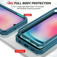 thumbnail image 4 of LeYi Shockproof Back Cover Case with Tempered Glass Screen Protector for Samsung A25 5G, Blue, 4 of 7