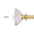 thumbnail image 3 of 2 Packs Curtain Rod Adjustable Window Drapery Rods with clear acrylic plexiglass square finials, 3piece brackets, hardware kits. Gold 28-48 inches., 3 of 5