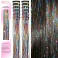 thumbnail image 4 of Synthetic Fiber Clip-in Hair Tinsel, Sparkly Glitter Hair Extensions for Christmas & New Year, 4 of 8