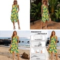 thumbnail image 5 of Whosucclay Tropical Hibiscus Plumeria Rambutan Palm Leaves Print Matching Hawaiian Holiday Outfit Set Men's Button T-Shirt Women's Sleeveless Sundress, 2026 Long Midi Dress Travel Outfit, 2XL, 5 of 7