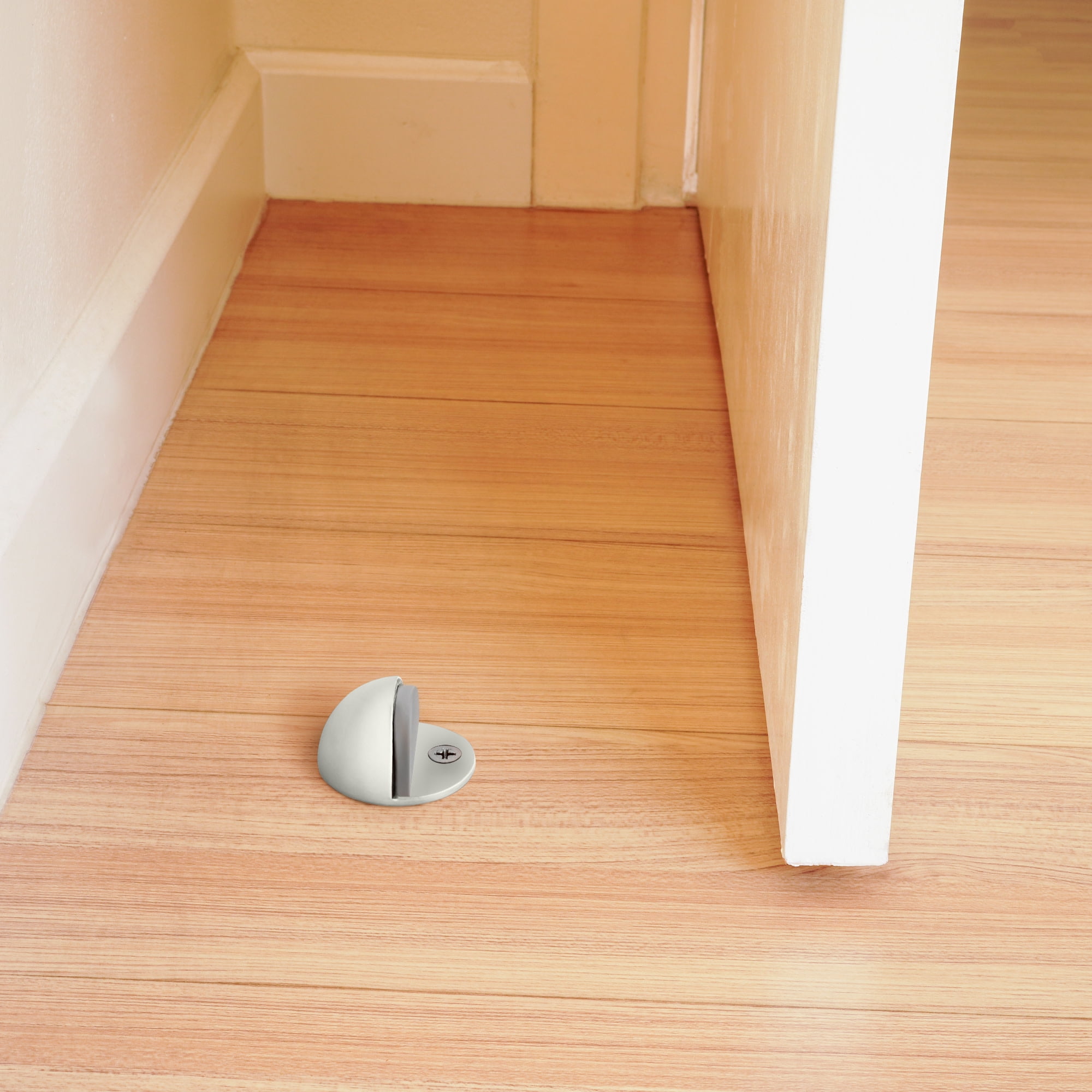 Dome Door Stop Wall Protectors with Rubber Stopper – White Floor Mounted Door Stoppers 10-Pack – Design House, 182691