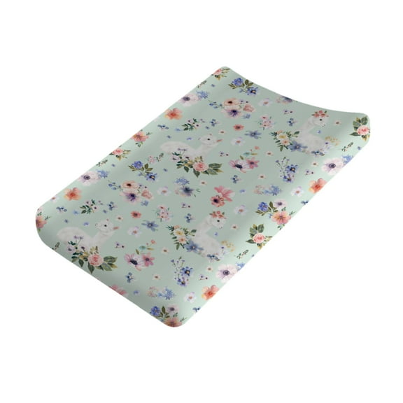 Watercolor Llama Boho Floral Changing Pad Covers Alpaca Wildflowers Leaves Diaper Changing Table Sheets for Boy Girl Cute Animals Soft Stretchy Change Table Mats 32''x16''