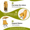 thumbnail image 3 of Young Wood Portable Camping Chair with Shade Canopy and Side Pocket Design, Turmeric, 2pcs, 3 of 7