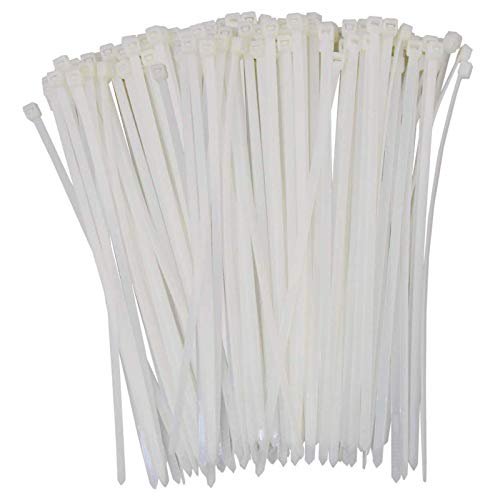 Wideskall Attaches de Câble en Nylon Blanc 6 Pouces Autobloquantes 2.8mm Traction 30lbs. (Lot de 300)
