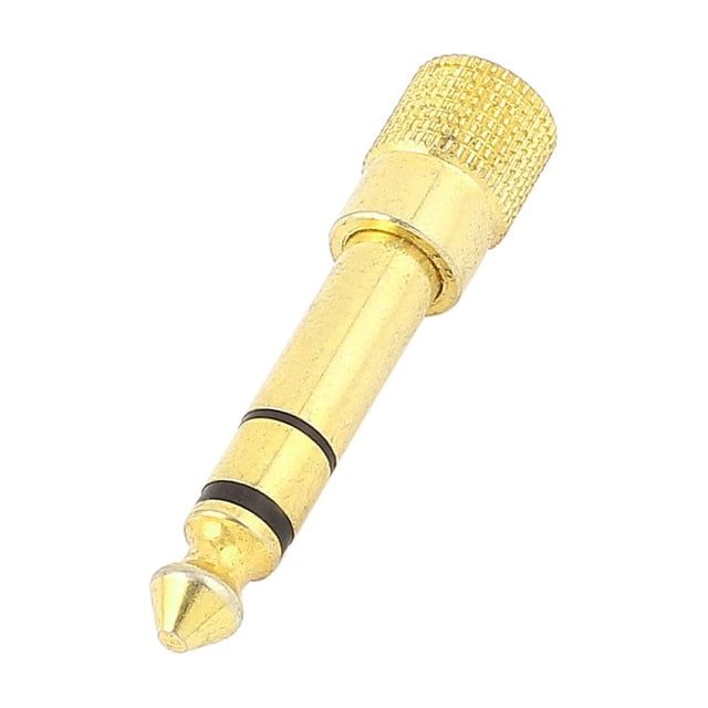 Audio 6.35mm Male to 3.5mm Female Headphone Stereo Jack Adapter Gold Tone