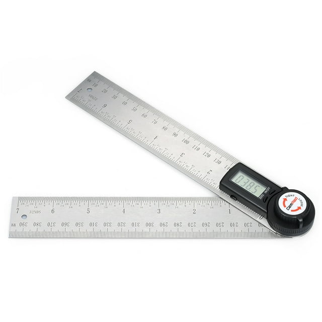 Yeacher GemRed 2-in-1 Digital Angle Rule Goniometer Angle Gauge Stainless Steel Angle Finder Clinometer Digital Display Angle Ruler in 200mm Length