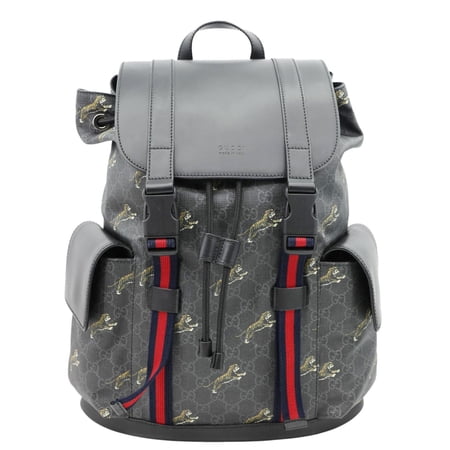 Pre-Owned Pre Owned Gucci GG Supreme Tiger Backpack Black 495563