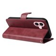 thumbnail image 6 of Allytechgroup Wallet Case for iPhone 16, Built-in Credit Card Slot & Lanyard RFID Blocking PU Leather Flip Case Shockproof Full Body Protective Cover for iPhone 16, Winered, 6 of 9
