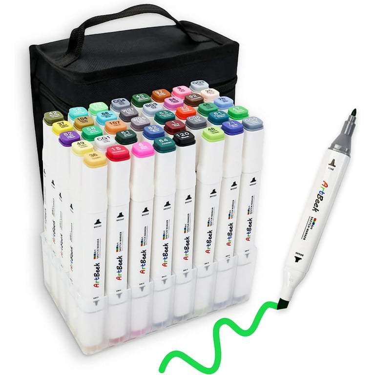 Artbeek 40-Color Alcohol Markers, Highlighter Pen Sketch Markers