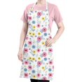 thumbnail image 5 of Pioneer Flower Floral Print Pattern Apron for Women and Men, Cotton Linen Waterproof with Pockets, Adjustable, 33x27 Inch for Kitchen, Gardening, BBQ, Salon, 5 of 6