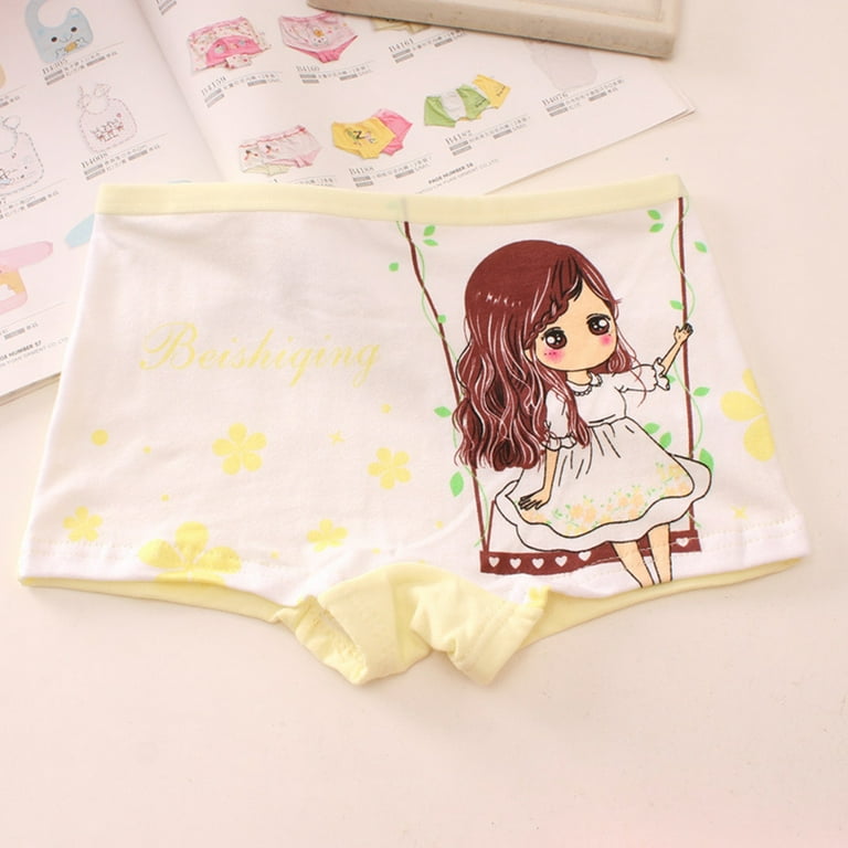 Cute Children Cartoon Swing Girl Printed Elastic Boxers Underpants Underwear