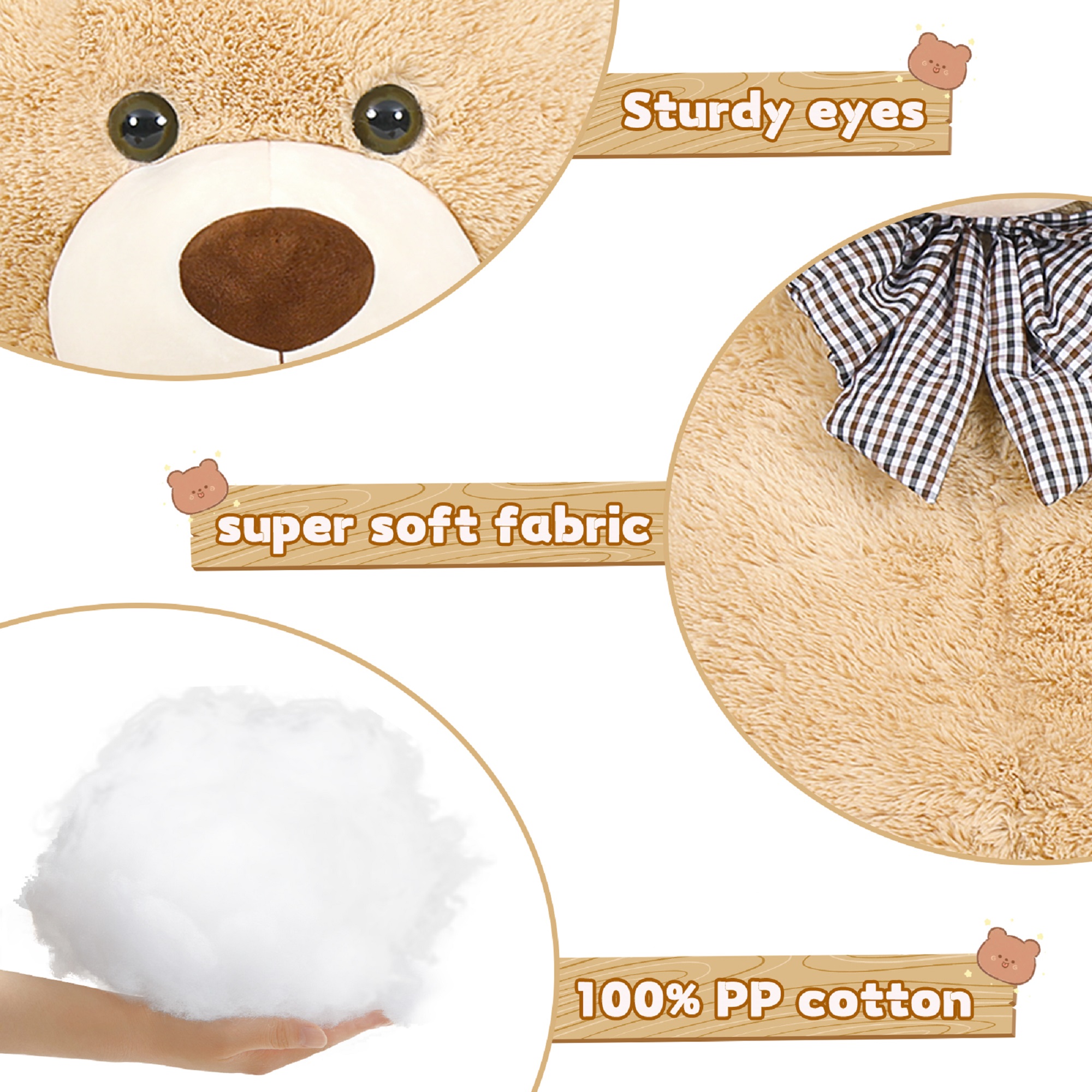 MaoGoLan 6-Foot Giant Teddy Bear Plush, Brown photo 2