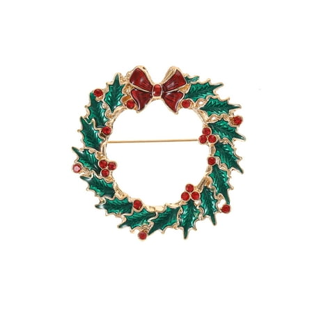 Holiday Time Wreath Brooch, 1 Piece