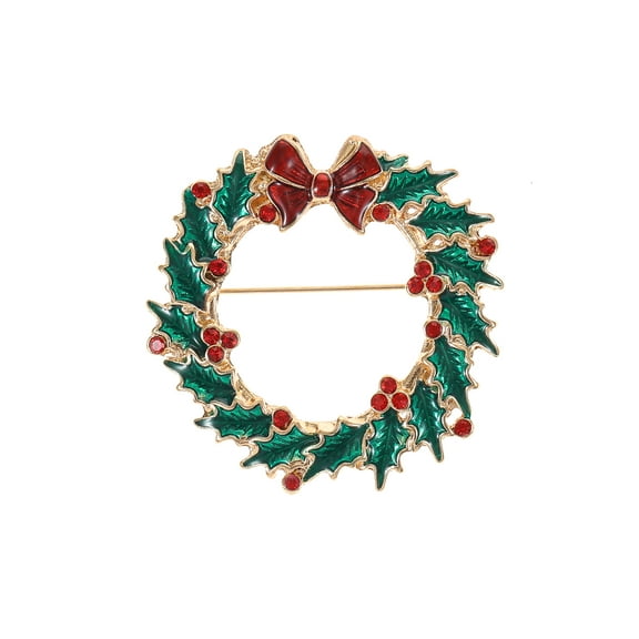 Holiday Time Wreath Brooch, 1 Piece