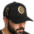 thumbnail image 5 of Knite Gorra Eleggua Gabardina Negra Hombre Visera Curva Piel Ajustable Premium, 5 of 5