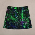 thumbnail image 4 of Mini Skirt for women Paint Splatter Design Skirt Female Green Blue Yellow Elegant Mini Skirts High W, 4 of 7
